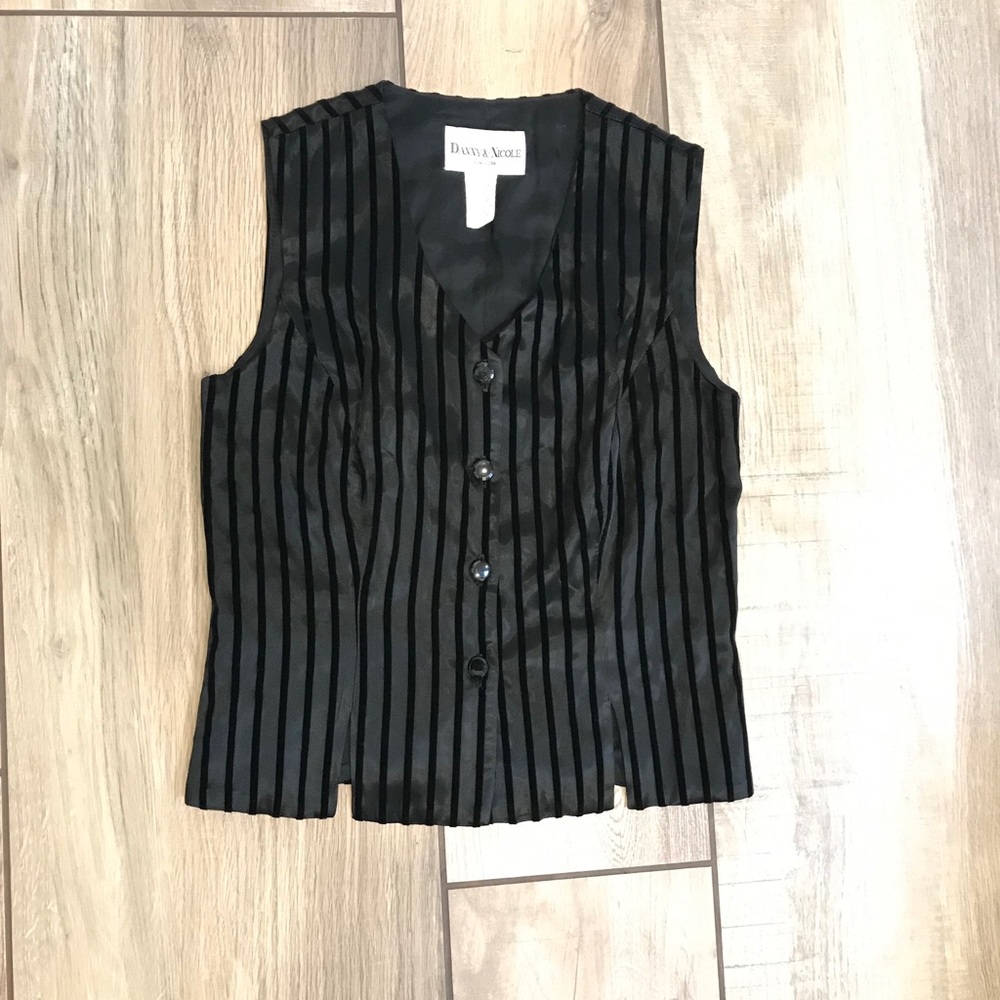 Striped velvety vest